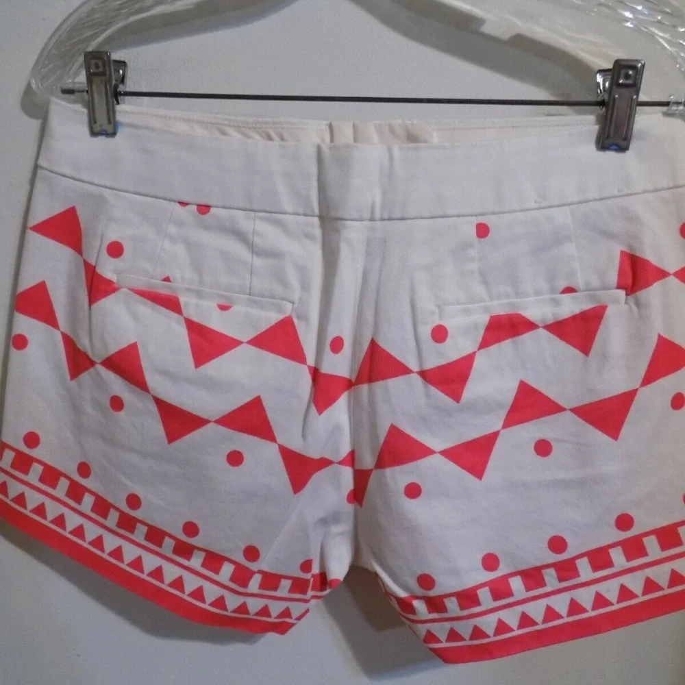 COPY - J. CREW Coral and Ivory Geometric Shorts, 2 NEW - Picture 2 of 2